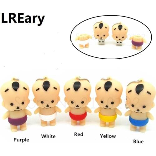 Cartoon lovely baby boy kid Shape 5 colors USB Flash Drive 4GB 8GB 16GB 32GB thumb stick pen drive flash memory disk keychain