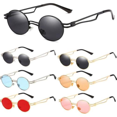 Vintage Retro Steampunk Sunglasses Men Women Hippie Gothic Oval Eyewear Glasses