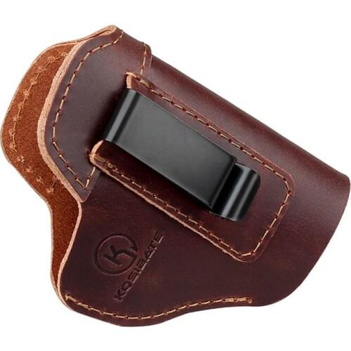 Cowhide Leather Stealth Tactical Hidden Small Holster With Clip Left And Right Hand G17 Leather Holster Gun Accessories