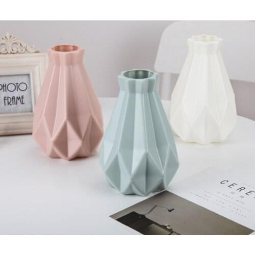 New Anti-falling Plastic Vase Thickened White Imitation Ceramic Flower Pot Flower Basket Nordic Decoration Vases for Flowers