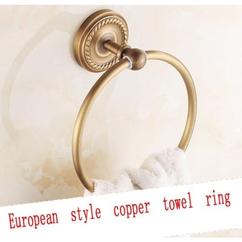 Copper antique towel ring bathroom, Kitchen towel ring holder, Vintage brass towel wall rack rings, Free shipping