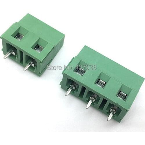 50pcs KF128-7.5-2P/3P Screw 2Pin 3Pin 7.5mm Straight Pin PCB Screw Terminal Block Connector 300V/10A Green Color