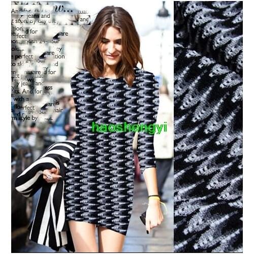 High quality bird screen new abstract pop pattern hollow fashion knitted fabric