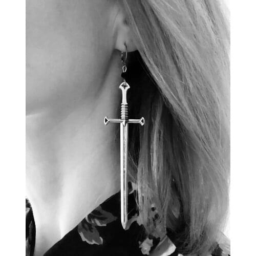 Long Sword Earrings,Gothic, Fantasy, Medieval, Viking, Witchy, Cosplay, Sword Jewelry,Dramatic Statement Errings