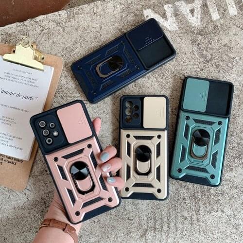 Camera protection case for Samsung A72 A52 A02S A32 A12 A31 A51 A71 A10S A20 Armor Shockproof Hybrid Ring Back Cover Fundas