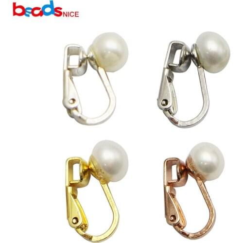 Beadsnice ID37337 Sterling Silver Earrings Jewelry No Pierced Ear Clip Pearl Clip on Earrring for Women