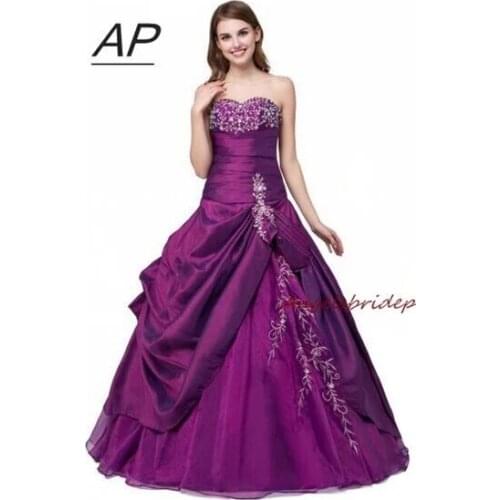ANGELSBRIDEP Sweet 16 Ball Gowns Quinceanera Dresses Sweetheart Floor-Length Purple Vestido Debutante 2021 Special Ocasion