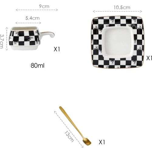 80ml Mini Turkey Espresso Cup with Dish Italy Ceramic Coffee Tea Cup Saucers Creative Kitchen Office Tableware Modern Home Decor