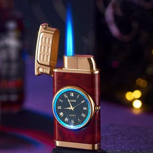 Watch Windproof Lighter Torch Mini Gas Lighters Blue Flame Gadgets For Men Metal Cigar Butane Lighters Jet Lighter