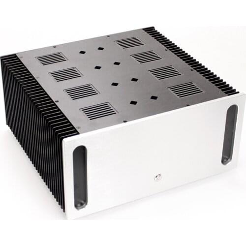 D412 W430 H200 All Aluminum Luxury Class A Chassis Rear Tube Amplifier Box DIY Power Amplifier Housing Heat Sink Quality Cabinat