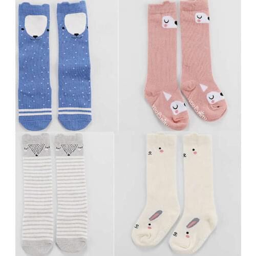 Kids Cartoon Cotton Socks Baby Non-slip Floor Socks Girl Animal PrintKnee High Leg Warm Toddler Infant Skid Knee Sock