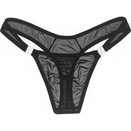 Breathable Ultra Thin Sexy Underwear Men Thongs Low Waist Elastic Mesh Panties new