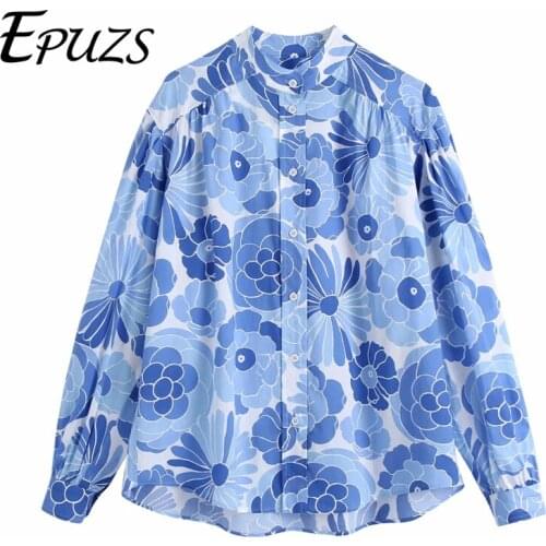 EPUZS Stand-up Collar Blouses