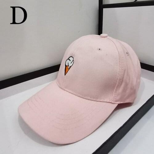 HT560 Cartoon Baseball Cap Summer Ice-cream Embroidery Hat Hat Cotton Light Board Baseball Cap Men Cap Outdoor Sun Hat