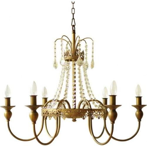 Art Gallery Led Lustres De Cristal Hotel Fixture Bronze metal Chandelier Led Picture Light Dining Room E14 Led Candelabro Lampe