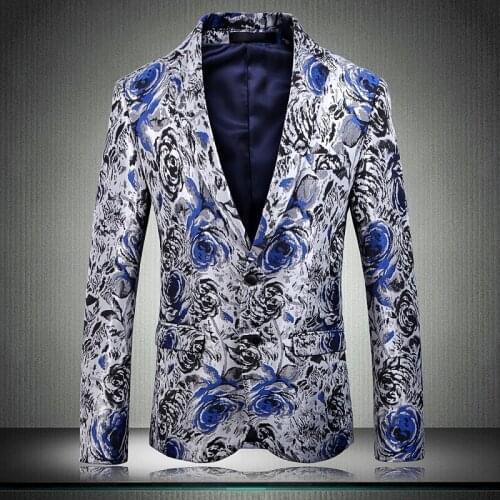 Classic Mens Blazer Luxury Jacquard Single Breasted Prom Blazers Men Fashion Slim Fit Party Wedding Male Blazer 5xl