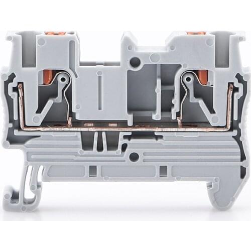 Din Rail Terminal Block PT-2.5 Push In Spring Screwless Electrical Terminal Strip Block Connector PT2.5 Wire Conductor 1 Piece
