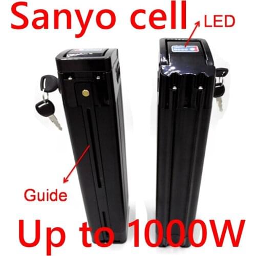 48V 15Ah with Sanyo 500W 750W 1000W Bottom Discharge 30A BMS electric bike bicycle lithium li-ion Black fish e bike battery