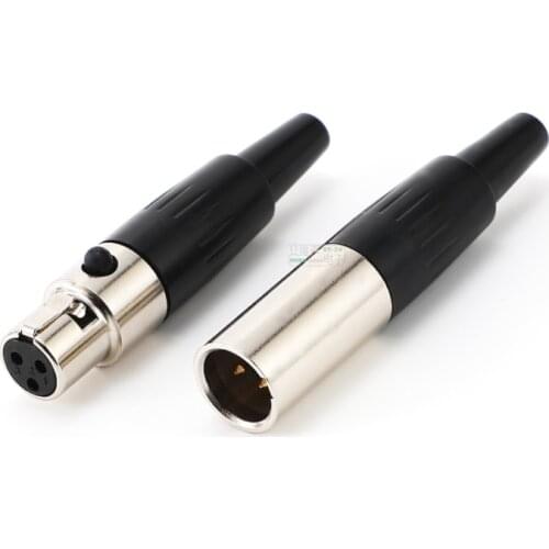 1Pcs mini XLR three-pin male plug waistpack microphone performance band connected to Sony bee audio and video HiFi AM3F/AM3MD