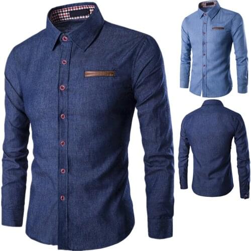 Casual Business Men Dress Shirts Long Sleeve Cotton Stylish High Quality Males Social Shirts