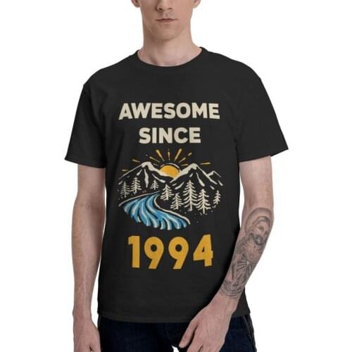Male Awesome Since Born In 1994 T-Shirt Graphic 27th Birthday Tshirt Short Sleeve Cool T Shirt Homme Cotton Tee Tops Clothing