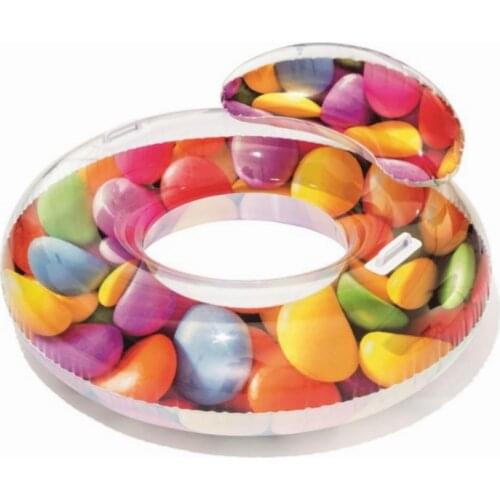 Adult Inflatable Candy Swim Ring Water Tube with Backrest Funny Pool Float Air Mattress Swim Toys Pool Water Fun Raft