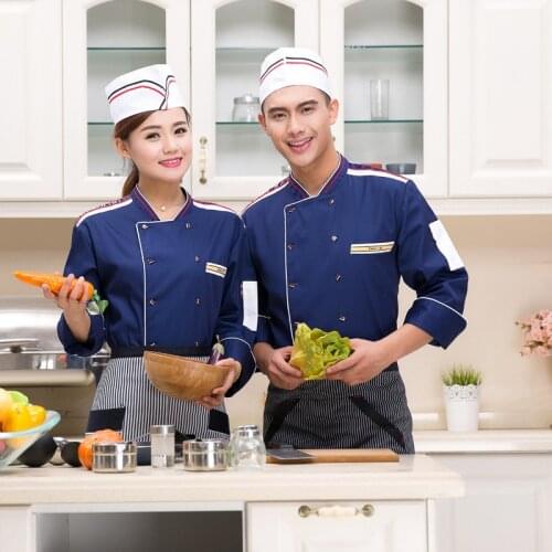New Arrival Chef Uniform Unisex Hotel Restaurant Kitchen Chef Jacket Long Sleeved Cake Bakers Clothes Waiters Uniform B-5603