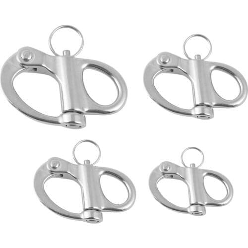 New Stainless Steel 316 Rigging Sailing Fixed Bail Snap Shackle Fixed Eye Snap Hook Sailboat Sailing Boat Yacht Outdoor Living