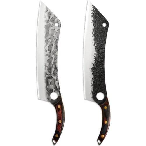 XYj Full Tang Slaughter Slicing Knife 12.5-inch Cleaver Gyutou Knives Stainless Steel Curving Full Tang Meat Vegetable Knife