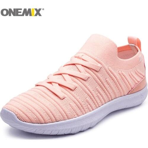 Onemix Women Running Shoes Lace Up Mesh Breathable Athletic Shoes Walking Jogging Sneakers Comfortable Outdoor Sports Shoes