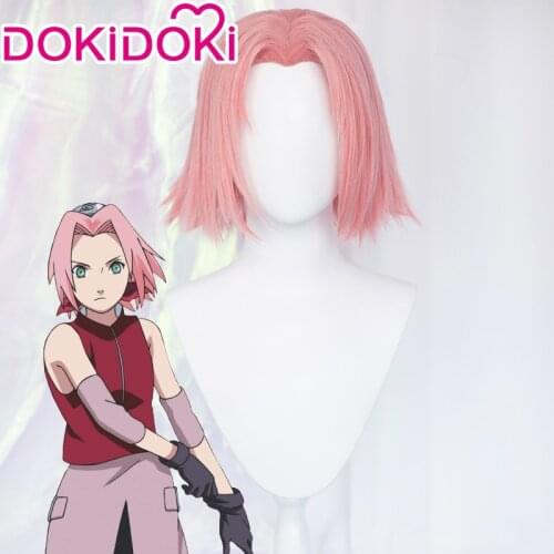 DokiDoki Anime Cosplay Cosplay Haruno Sakura Wig Pink Cute Wig Hairs Young Version Haruno Sakura Wig