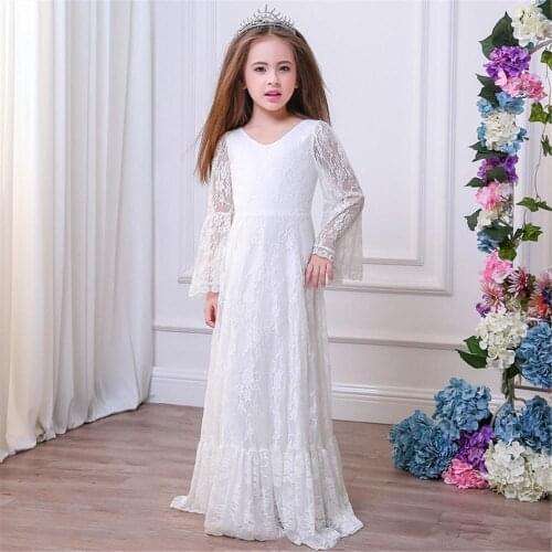 Applique Sleeveless Flower Girl Dress Birthday Party Girl Gown for Weddings First Communion Dresses for Girls