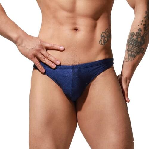 Swimming Trunks Men Briefs Solid Swimwear Quick Dry Low Waist Panties Swimsuit Breathable Beach Bathing Shorts Summer Surfing