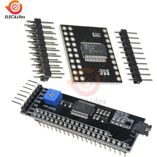 MCP23017 IIC I2C SPI Serial Module 128*64 LCD 1602/2004/12864 1602LCD MCP23017 Adapter Board Contrast Adjustment for Arduino
