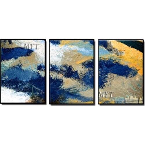 Hand painted oil painting, sitting room metope art is on canvas painting abstract 3 couplet painting sitting room picture