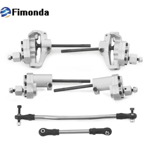 SCX10 Alloy Portal Front Rear Axles with Steering Link Upgrade Parts for 1/10 RC Crawler Axial SCX10 II 90046 90047 AR44 Axle
