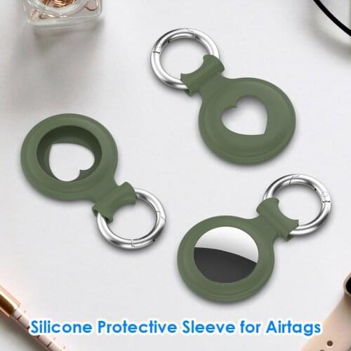 Silicone Protective Case Keychain Skin Cover Protector Bumper Case Compatible for Apple Airtags Anti-Lost Device
