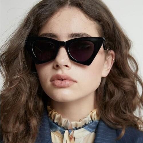 Brand Design Candy Blue Sunglasses for Women Men Trend Thick Frame Cat Eye Sun Glasses Female Fashion Shades Unisex Oculos Gafas