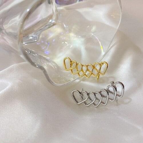 VSnow Vintage French Connect Hollow Out Love Heart Dangle Earrings for Women Minimalist Metal Party Pendientes Holiday Jewelry