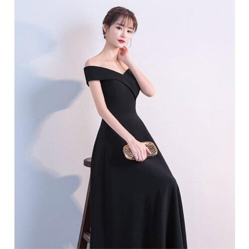 ZB4905 new 2021 spring women fashion sexy temperament elegant beautiful one word shoulder dress cheap wholesale