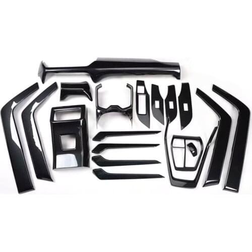 19PCS Car Interior Trim Styling For Toyota RAV4 2020 LHD Armrest Gear Shift Panel Cover Stickers Moldings