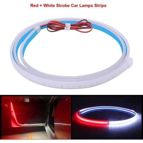 2PCS Car Door Opening Warning LED Lights Welcome Decor Lamp Strips Anti Rear-end Collision Safety Universal Auto Light streamer