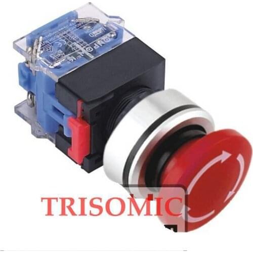 30mm Mount 1NO/1NO 1NC/2NC/2NO Emergency Stop Switch Push Lock /Retate Release UL