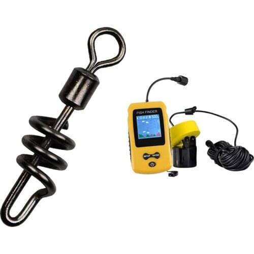 30Pcs Corkscrew Swivel Fishing Swivel Snap Swirl Connector 10 & 1set Sonar Fish Finder