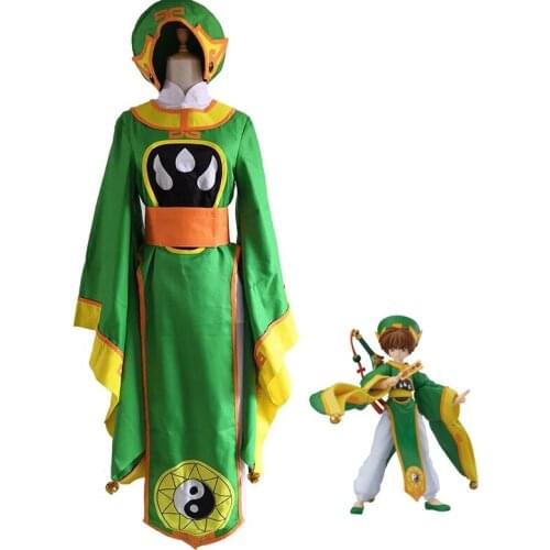 2021 Anime Cardcaptor Sakura Li Syaoran Cosplay Costume for Women/Men Halloween Party Costume Li Syaoran Cosplay Wig Shoes