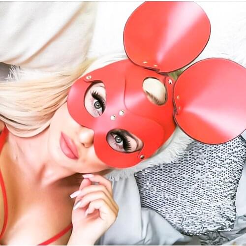 BDSM Sex Toys Slave Fetish Black And Red Women Sexy Mask Cute Bondage Mask Halloween Masquerade Party Cosplay Costume Pro