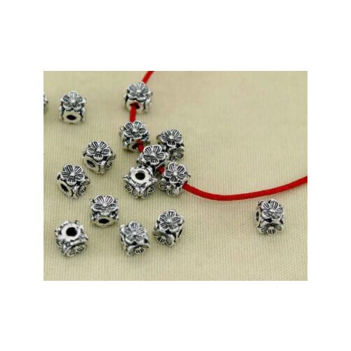5mm 20pcs/1lot Tibetan Silver flower Bead Antique Loose Bead Spacer Connectors for DIY Jewelry Making bracelet dgf3s