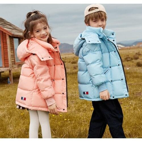 Baby Kids Winter Coats Boy Girl 90% Duck Down Jackets Thicken Warm Hoodie Clothes 2021 New 2 3 4 5 6 years old