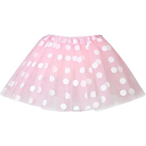 Toddler Kids Girls Baby Polka Dot Tutu Skirt Tulle Ballet Skirt Outfits Costume Rainbow Skirts Stylish Baby Girls Half-length