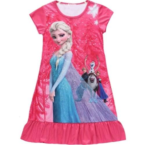 Children Dresses Queen Anna Elsa Girls Dress Night Gown Pajamas Baby Dress Kids Sleepwear Pyjamas Clothes Elza Costumes